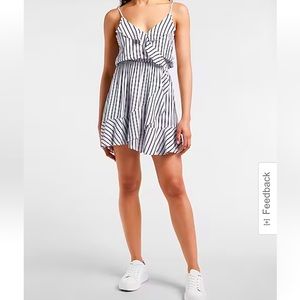 Striped Ruffle Wrap Cami Dress